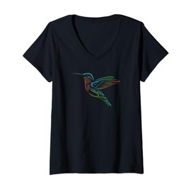Womens Colibri Mandala Hummingbird V-Neck T-Shirt