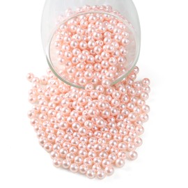 YouLuo 200Pcs Glass Pearl Beads Round Pearl Beads Czech Tiny Satin Luster Filler Spacer Beads with Holes Loose Pearl Beads for Jewelry Making Crafts Bracelet Necklaces Earrings (Light Rose Pink, 4mm)