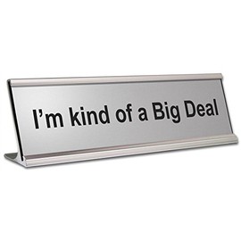 I'm Kind of a Big Deal (OR Design Your own Sign) ~ Engraved Office Desk Name Plate (Silver)