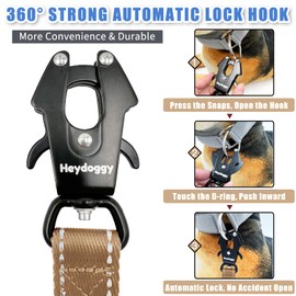 Strong Heavy Duty Dog Leash - Adjustable Short Dog Leash 15"-18", Reflective Nylon Training Leash with Padded Handle & Frog Clip, Traffic Control for Large Medium Dogs No Pull Walking Khaki