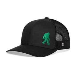 HAKA Green Sasquatch hat, Bigfoot Embroidered Trucker Hat, Outdoor Hat for Men & Women, Adjustable Baseball Cap, Mesh Snapback, Golf Hat