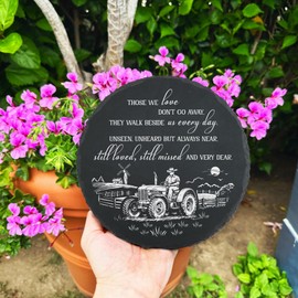 Farmer Memorial Stone Farming Memorial Gifts for Loss of Farmer Loss of Dad Grandpa Uncle Garden Stepping Stone Remembrance of Farmer Plaque Sympathy Gift TNA38