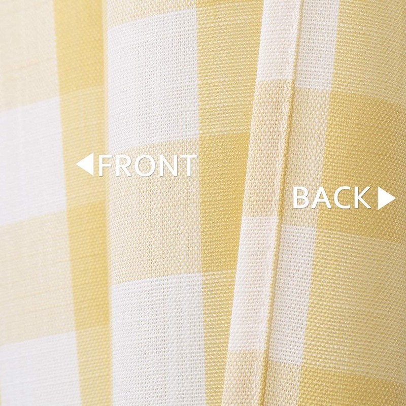 Bapawfish Yellow White Cafe Kitchen Curtains 45 Inches Length, Buffalo