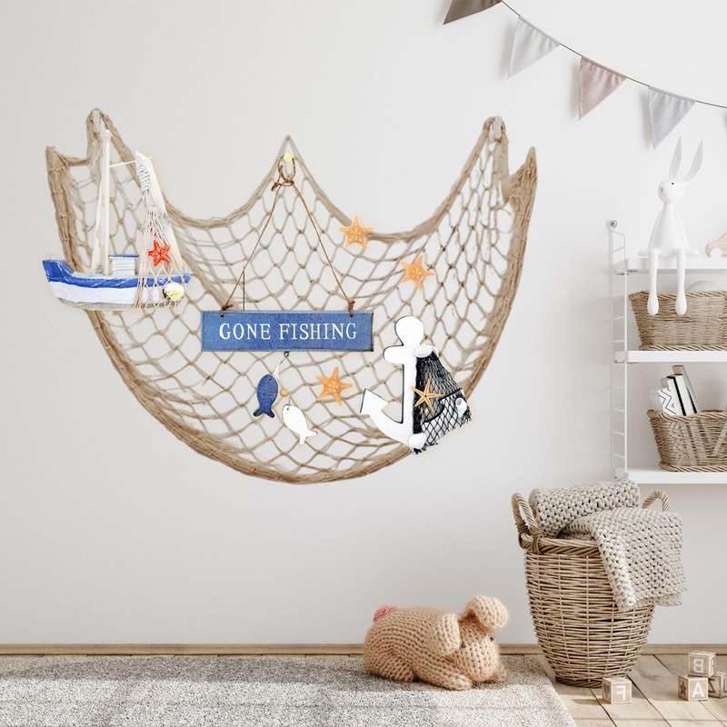 6Pcs Fishing Net Decorative - Fish Net Decorations Decorative Netting