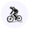 24 x 40mm Round 'Cyclist Side View' Stickers (SK00068681)