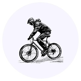 24 x 40mm Round 'Cyclist Side View' Stickers (SK00068681)