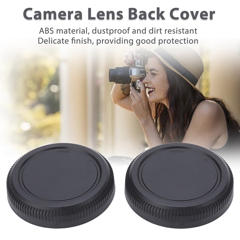 2PCS Lens Rear Caps ABS Plastic Snap On Lens Back