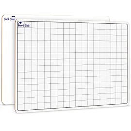 SCRIBBLEDO 11”x14” Large Graph Dry Erase Grid Board Double-Sided White Board .75” Cells Drawing Math Grid Lines Graphing Charts Whiteboard for Home School Classroom Teachers and Students