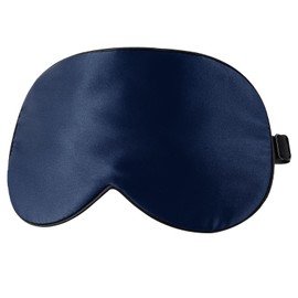 PATIKIL 100% Natural Silk Sleep Mask, Adjustable Soft Eye Mask Cooling Blackout Eye Cover with Elastic Straps for Side Sleeping Women Men Travel, Navy Blue