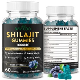 Pure Himalayan Shilajit Gummies for Men & Women - Sugar-Free Shilajit Supplement Rich in 85+ Trace Minerals & Fulvic Acid, Providing Energy, Brain, and Immunity Support - 60 Gummies