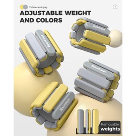 Sportneer 2025 Upgraded Wrist Weights for Women Men 4 lbs (2 lb Each) Adjustable Silicone Weighted Bracelet Set for Gym Yoga Pilates Cardio Strength Training Wearable Arm Hand Workout Weights