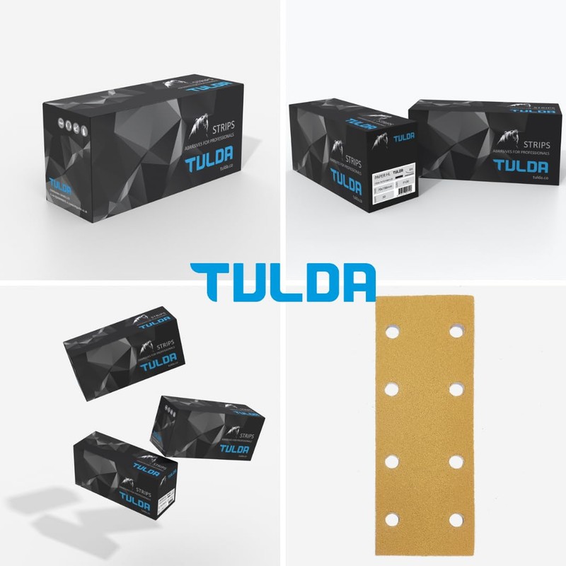 Tulda Sanding Paper Sheets Strips P40 70x198 8 Holes -