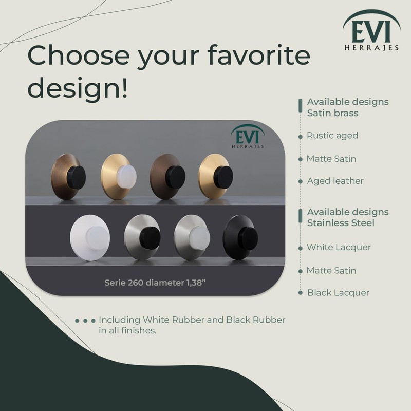 Evi Herrajes | Adhesive Door Stop | Wall Fitting |