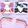 ProudDemon Swimming Goggles with Adjustable Strap, Tinted Lenses, Black/White (Pink