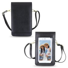 Gear Beast Crossbody Cell Phone Purse with Touchscreen Window Phone Pocket, Lightweight Shoulder Bag with RFID Protection and Adjustable Strap (Black)