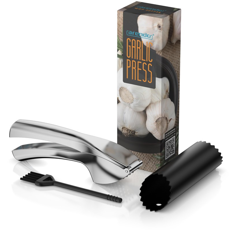 Arendo - Stainless Steel Garlic Press Ginger Press - Zinc