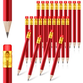 DIVINA VITAE 24 Pcs Back to School Small Pencils Half Pencils with Erasers 3.93 Inch Mini Short Golf Pencil Bulk Red Pre Sharpened Graphite HB Pencil for Baby Shower Bridal Shower Wedding