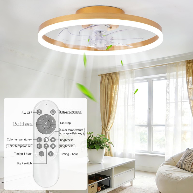 ORITHAM 20" Low Profile Ceiling Fans with Lights and Remote