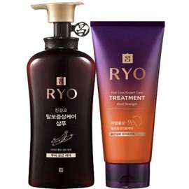 ryo Ryeo Jingyeolmo Hair Loss Symptom Care Shampoo 490ml + Hair Root Strengthening Treatment 330ml Scalp and Hair Root Care Hair Loss Shampoo, 1 Set / 려 진결모 탈모증상케어 샴푸 490ml +모근강화 트리트먼트 330ml 두피모근케어 탈모샴푸, 1세트