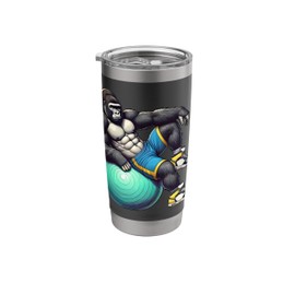 Gorilla on Exercise Ball Gym Fitness Workout Training Sport Stainless Steel Insulated Tumbler