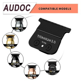 FX707B DLC Replacement Blades Compatible with BaBylissPRO FX787 & FX726 Barberology Trimmer Blades (Black 1 Pack)