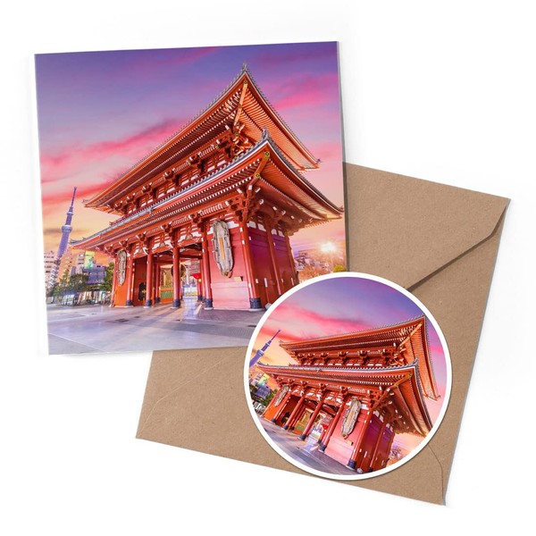1 x Greeting Card & 10 cm Round Sticker Set
