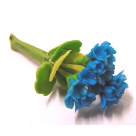 Tumdee Miniatures Dolls House Miniature Bunch of 3 Light Blue Geranium Flowers Miniature Accessory