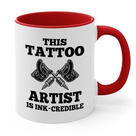 Bubble Hugs Tattoo Artist 2Tone Red Mug 11oz - Ink-Credible - Gifts for My Tattoo Artist Tattoos Tats Tattooing Skin Design Professional