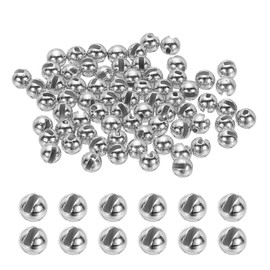 PATIKIL Fly Tying Tungsten Beads, 70 Pcs 4mm / 0.16 Inch Tungsten Slotted Bead Round Ball for Fly Tying Jig Hooks Fishing Materials, Silver Tone