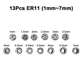 YOFULY ER20 Collet Set Drill Chuck ER20 Collet 1-13mm & 1/8" 1/2" ER-20 Spring Collet for CNC Engraving Machine and Milling Lathe Tool Holder 13 Pieces