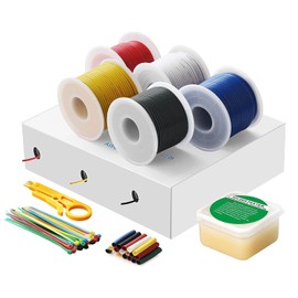 Electrical Wire-HuLuWa 0.82mm² 18 AWG PVC Electrical Wire 5 Colors(4 Meters/13Feet Each) Copper Wire Stranded Wire,Hook up Kit,for DIY