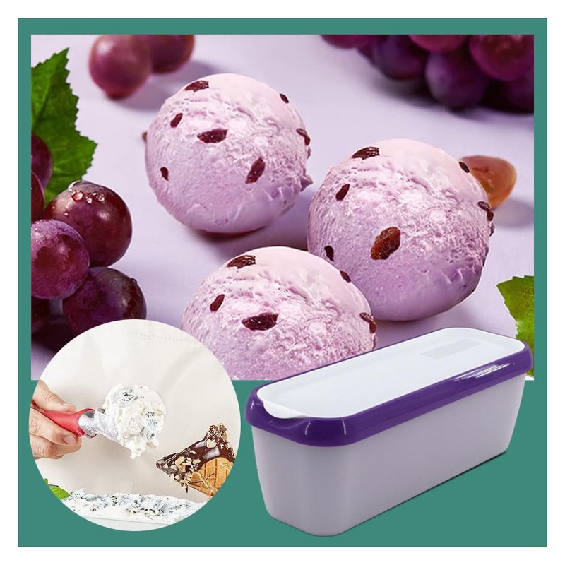 KiRYu Purple Lavender Long Thin Luxail Ice Cream Container, 1.5