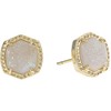 Kendra Scott Davie Stud Earrings Gold Iridescent Drusy One Size