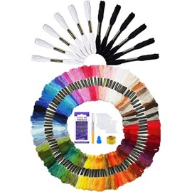WYSUMMER Embroidery Threads, Cotton Sewing Skeins Embroidery Thread Floss Skein Cross Stitch Threads Kit DIY Sewing Tool. (112pcs)