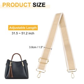 PATIKIL 55in Purse Straps Replacement Crossbody, Bag Straps Crossbody Universal Adjustable Canvas for Purses Handbags Guitar, Khaki