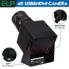 ELP Cámara USB HDMI 4K - Cámara web con zoom