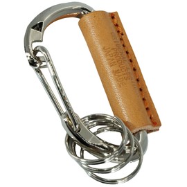BlissLeather (Tochigi Leather, Made in Japan), High Quality Genuine Leather, Carabiner, Keychain, Presentation Box Included, Beige S