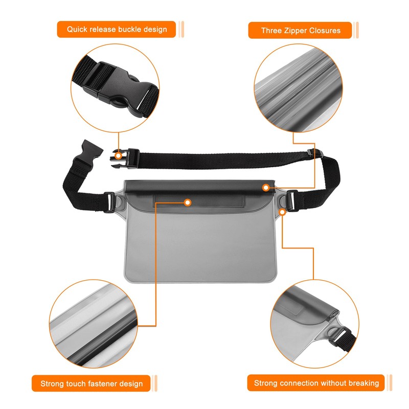 HARFINGTON 2pcs Waterproof Pouch Waterproof Fanny Pack Floating Waterproof Bag