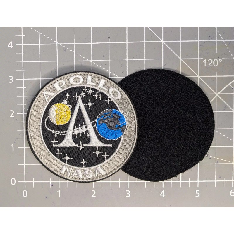 Unbranded Apollo NASA Patch Space Flight Rockets Embroidered Hook and
