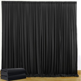 20ftx14ft Black Backdrop Curtains for Wedding-Wrinkle Free Backdrops Curtain Drapes Fabric Decorations Photo Back Drop Cloth for Baby Shower Photography Stage Reception 14Panels 14ft(H) x 5ft(W)