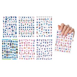 6 Sheets Mixture Cute Kawaii Cartoon Nail Art Stickers Decal for Nail Art，Nail Design Nail Art Supplies Cute Nail Decals for Girls Women Manicure Decoration