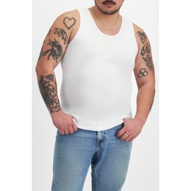 Bonds Men's Soft Chesty Tank Undershirt in 100% Cotton Rib for Men, 2-Pack White