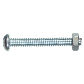 The Hillman Group 35206 Round Head Combo Machine Screw with Nut, 10-24 x 3/4-Inch, 100-Pack