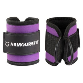 Armours Fit Ankle Straps For Cable Machine Women - Kickbacks, Glute Workouts, Lower Body Exercises - Adjustable Leg Straps with Neoprene Padding (Purple)