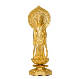 Buddha Statue Holy Kannon Bodhisattva 5.9 inches (15 cm) (Gold Plated/24K Gold) Buddha Statue: Shuun Makita Prototype "Tendai, Shingon and Rinzai Sects" Takaoka Copperware (Shokan Nobosatsu / M)