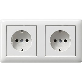 Gira Series Standard 55 European Plug Sockets Full Sets, Pure White Glossy.