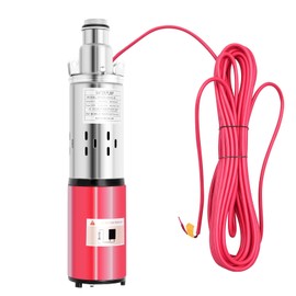 SHZICMY Deep Well Submersible Pump, DC 12V 180W Stainless Steel Water Pump, 396.26gal/h Flow, 65.6ft Lift for Farm Ranch Irrigation