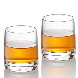 KAMMAK Stemless Wine Glasses Set of 2, 60ml Clear Drinking Glasses, 3.2oz Hand Blown Crystal Red White Wine Glasses for Hosting, Home Bar, Evening Party, Housewarming Gift (Dishwasher Safe)