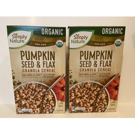 (2) 11.5 oz boxes Simply Nature Organic non-GMO Pumpkin Seed & Flax Granola Cereal