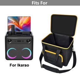 Steadtep Karaoke Machine Bag Compatible with Ikarao Break X2 Smart Professional Singing System, Portable Storage Case for Karaoke Speaker with 2 Wireless Microphones for Kids&Adults - Black